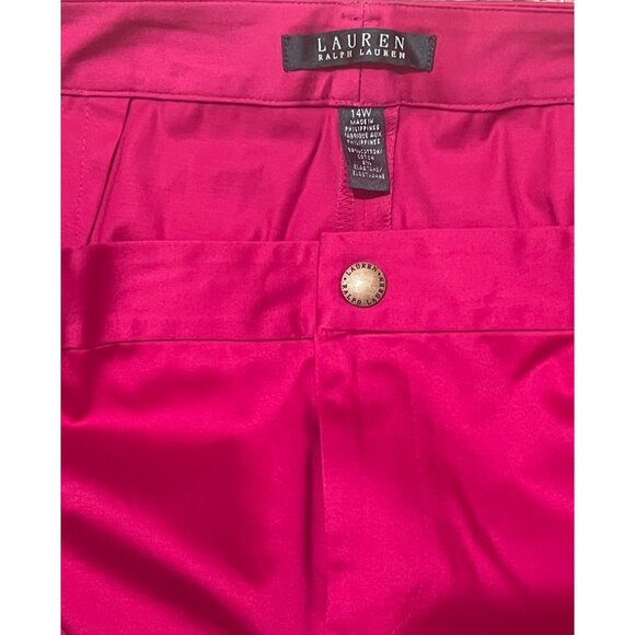 Lauren Ralph Lauren Womens Pink Capri Pants Cotton Blend Size 14W - Picture 5 of 5